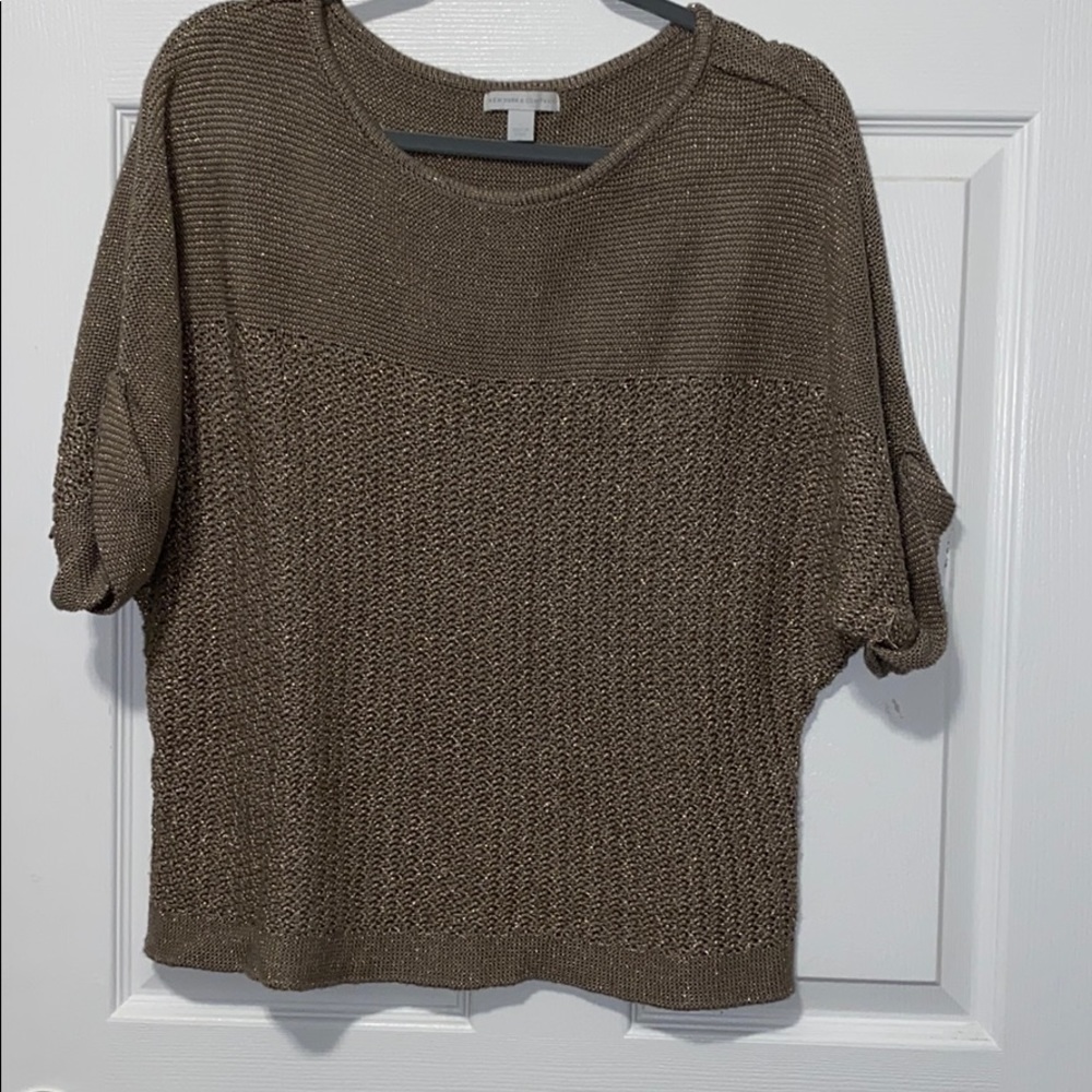 Gold Glitter Shirtsleeve sweatshirt
